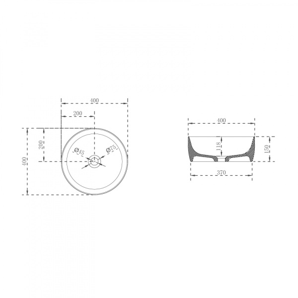 Раковина  круглая Abber Kristall AT2804Onyx полиэфирная смола цвет черный