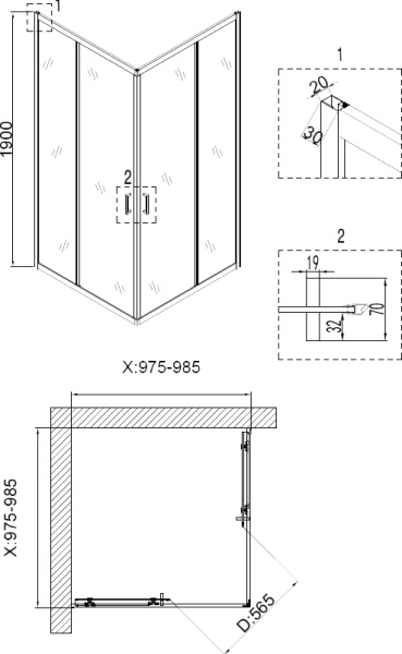 Душевой угол Niagara NG-6609-08 100x100