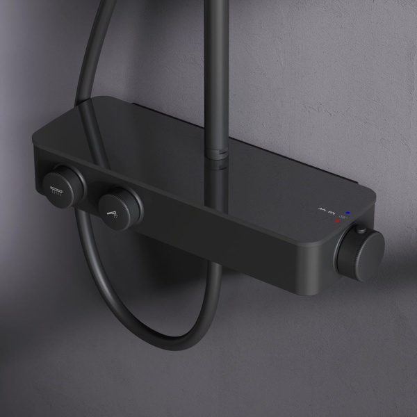 Душевая система со смесителем Am.Pm Inspire V2.0 F0750A422 монтаж настенная с термостатом черный