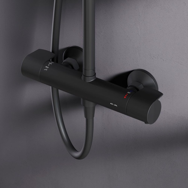 Душевая система со смесителем Am.Pm X-Joy F0785A422 монтаж настенная с термостатом черный