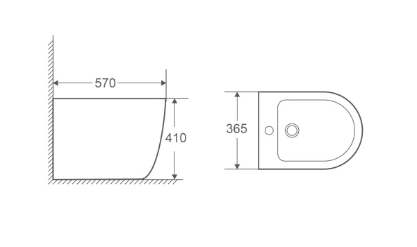 Биде подвесное Grossman Санфаянс GR-BPR4455 фаянс, цвет белый глянцевый