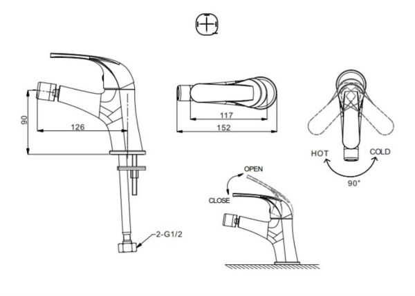 Смеситель для биде Bravat Fit F3135188CP-RUS латунь хром