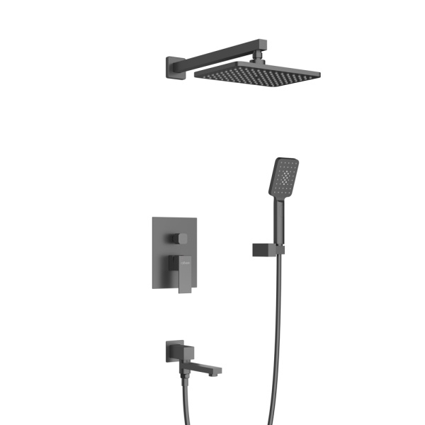 Душевая система со смесителем Cezares Slider SLIDER-VDSET-NOP монтаж встраиваемая в стену без термостата черная матовая