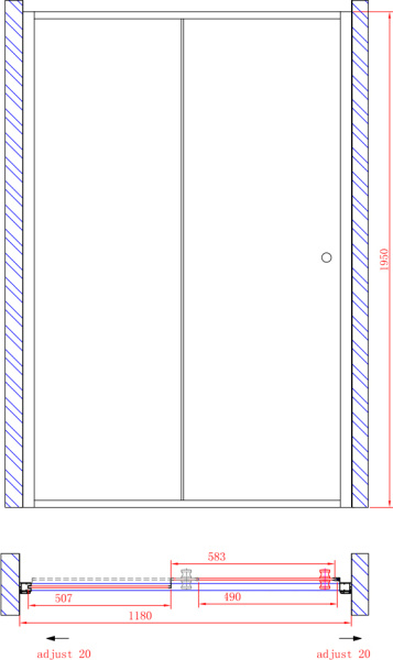 Душевая дверь Cezares Anima ANIMA-W-BF-1-120-C-Cr 120 см стекла прозрачные, профиль хром