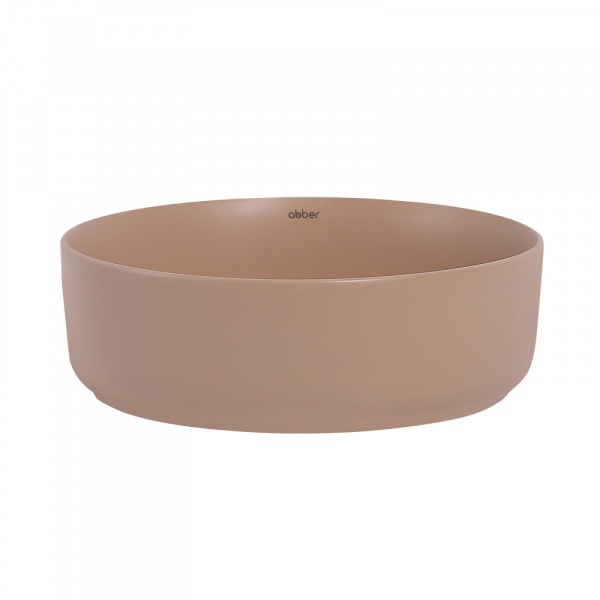 Раковина накладная круглая Abber Bequem AC2108MBB фаянс цвет бежевый матовый