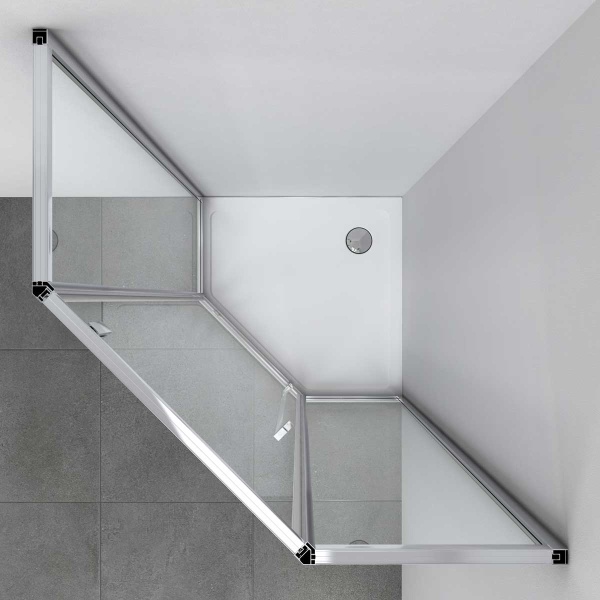 Душевой угол Vincea Penta VSP-3P900CL пятиугольный 90x90 стекла прозрачные, профиль хром