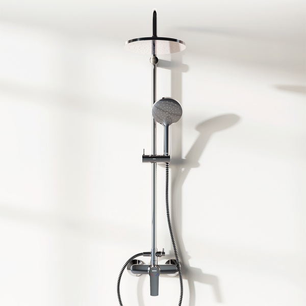 Душевая система со смесителем Damixa Jupiter 977710000 монтаж настенная без термостата хром