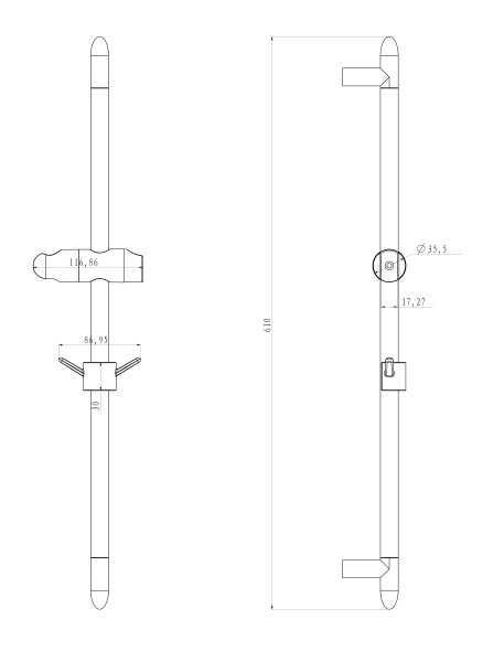 Штанга Lemark  LM8063C хром 