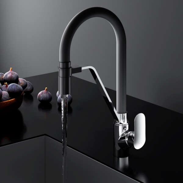 Смеситель для кухни Am.Pm Like F8007802 без подключения к фильтру хром/черный