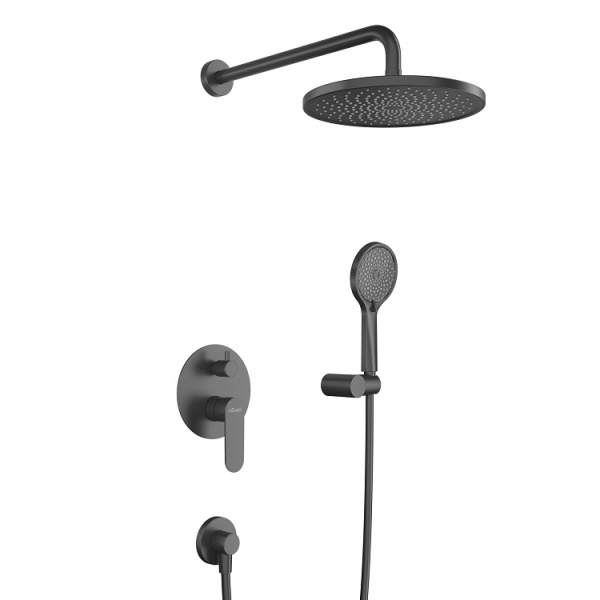 Душевая система со смесителем Cezares Stylus STYLUS-DSET-NOP монтаж встраиваемая в стену без термостата черный матовый