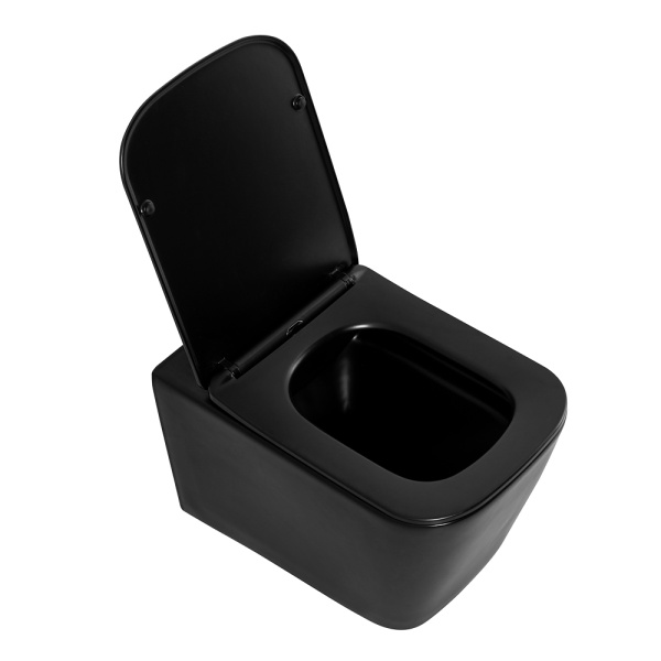 Унитаз подвесной BelBagno Ardente-C BB3202CHR-MB Rimless фаянс черный матовый