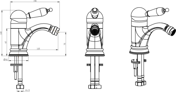 Смеситель для биде Boheme Tradizionale Chromo 266 латунь хром