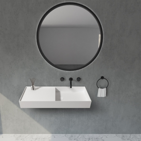 Раковина  прямоугольная Abber STEIN AS2648 искусственный камень цвет белый матовый