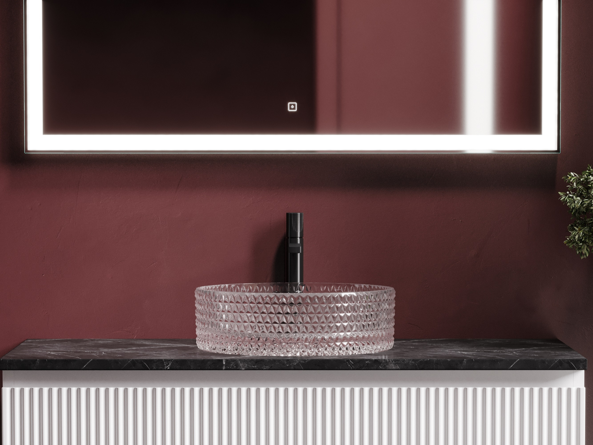 Раковина накладная круглая Ceramica Nova Cristal CN6061 стекло цвет розовый