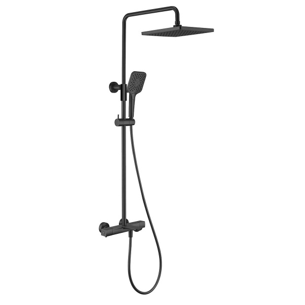 Душевая система со смесителем Vincea Next VSFS-1N1TMB монтаж настенная с термостатом черный
