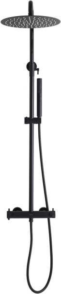 Душевая система со смесителем Allen Brau Fantasy 5.11001-31 монтаж настенная с термостатом черный матовый