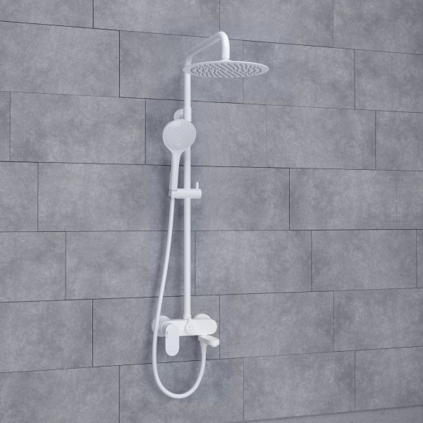 Душевая система со смесителем Wasserkraft  A185.257.155.WM монтаж настенная без термостата белый