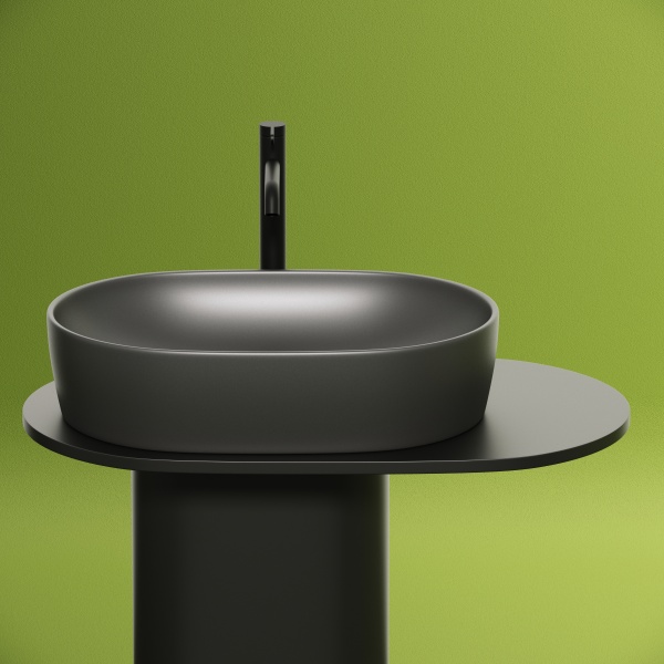 Раковина накладная овальная Ceramica Nova Element CN6047MDH фарфор цвет темно-серый матовый