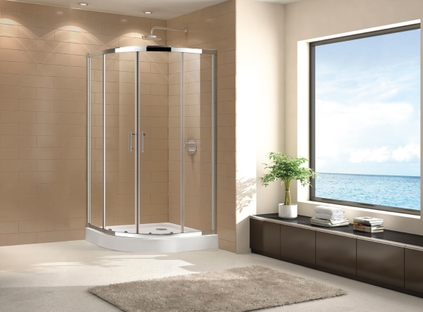 Душевой угол Cezares Eco ECO-O-R-2-100-C-Cr четверть круга  стекла прозрачные, профиль хром