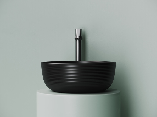 Раковина накладная круглая Ceramica Nova Element CN6073MB фарфор цвет черный матовый