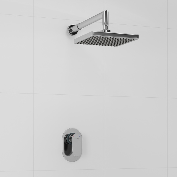 Душевая система со смесителем Wasserkraft  A12028 монтаж встраиваемая в стену без термостата хром