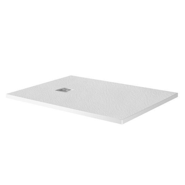 Душевой поддон низкий BelBagno Uno TRAY-MR-UNO-AH-140/90-35-W-CR прямоугольный литьевой мрамор 140x90 белый