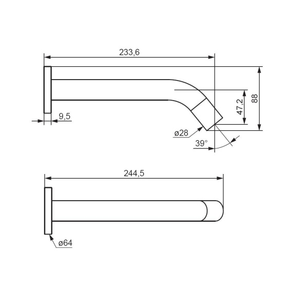 Смеситель для раковины Damixa Scandinavian Pure 360270300 черный матовый