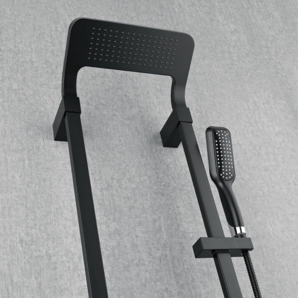 Душевая система со смесителем Black&White Seasons W1020 монтаж настенная без термостата черная матовая