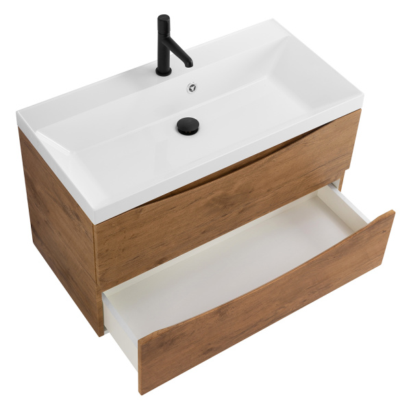 Тумба под раковину подвесная BelBagno Marino MARINO-900-2C-SO-RN-P 90 см  2 ящика цвет Rovere Nature 