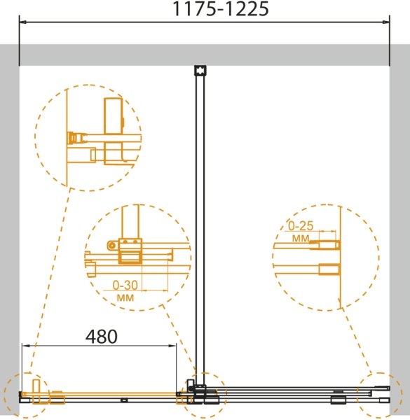 Душевая дверь Cezares Stream STREAM-BF-1-120-C-Cr 122.5 см стекла прозрачные, профиль хром