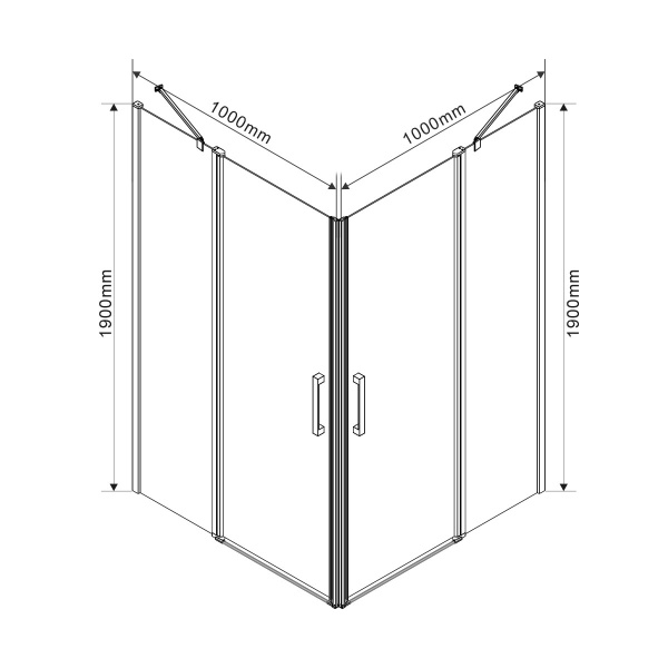Душевой угол Vincea Orta VSS-1O1010CL квадратный 100x100 стекла прозрачные, профиль хром