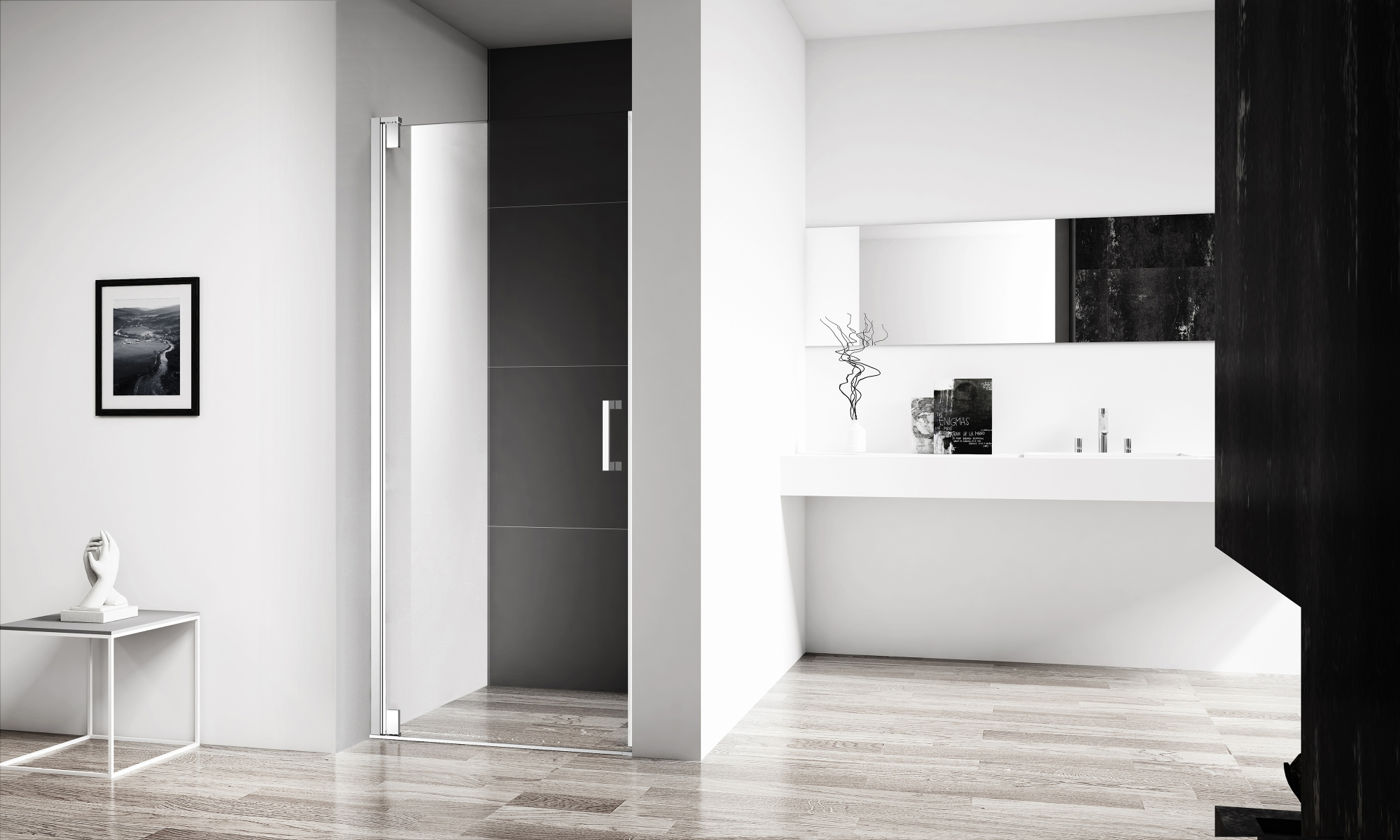 Душевая дверь BelBagno Marmi MARMI-B-1-60-C-Cr 60 см стекла прозрачные, профиль хром