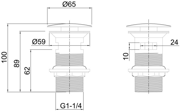 Донный клапан с переливом Allen Brau Priority 5.31023-00 латунь хром