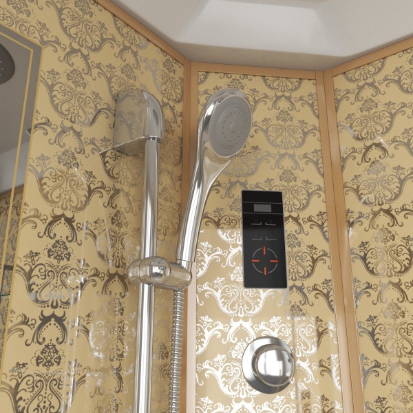 Душевая кабина с крышей Niagara Luxe 7744G четверть круга   стекла , профиль золото