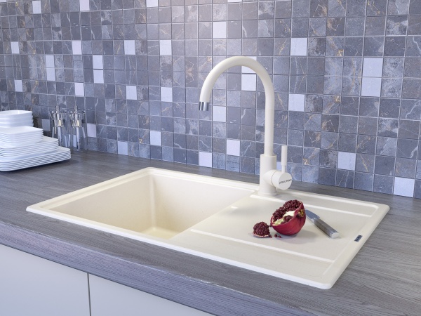 Смеситель для кухни Paulmark Holstein Ho212063-328 без подключения к фильтру бежевый