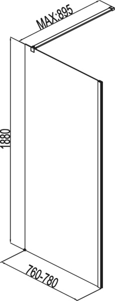 Душевая перегородка Aquanet Cinetic AE12-F-80H190U-CT 78 см, стекла прозрачные, профиль хром