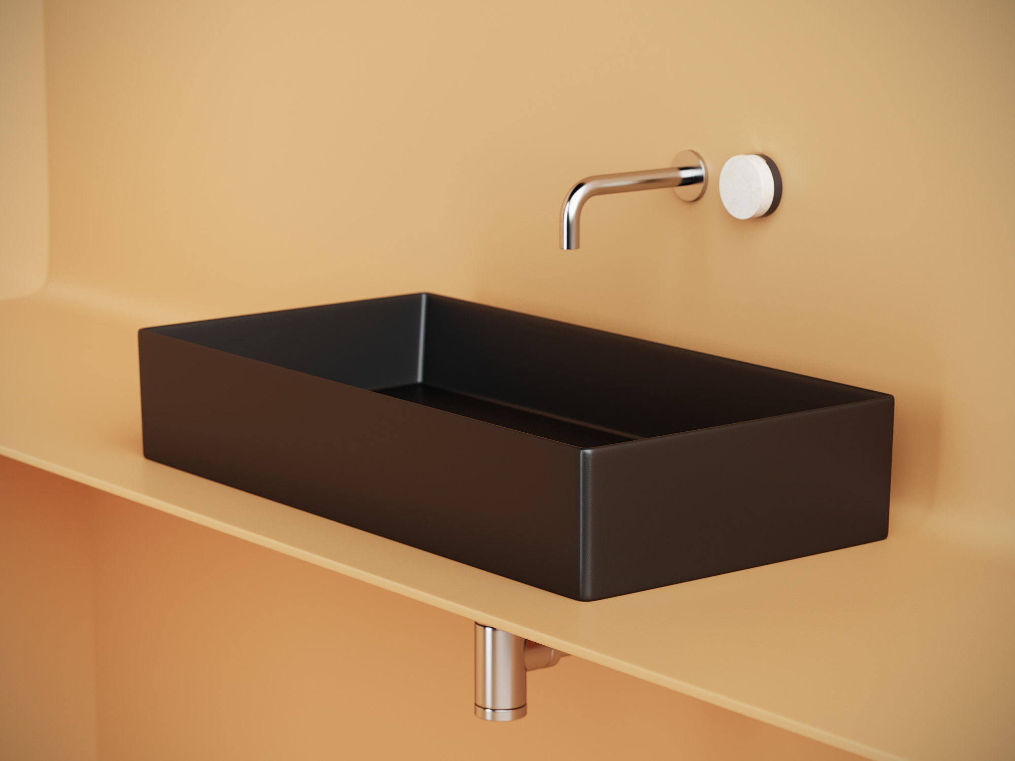 Раковина накладная прямоугольная Ceramica Nova Element CN6071MB фарфор цвет черный матовый