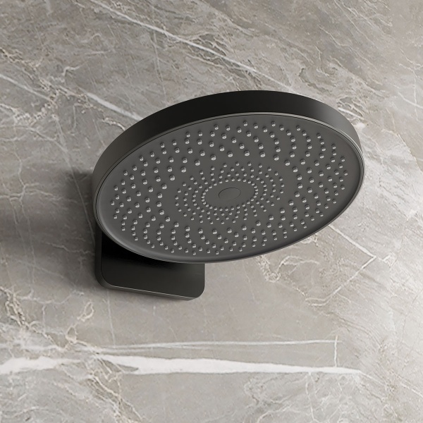 Душевая система со смесителем Vincea  VSFW-2F12TMB монтаж встраиваемая в стену с термостатом матовый черный