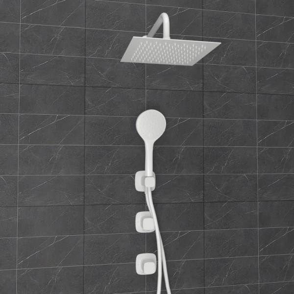 Душевая система со смесителем Wasserkraft Saale 9500 A9551.266.146.254.328.156.155 монтаж встраиваемая в стену без термостата белый