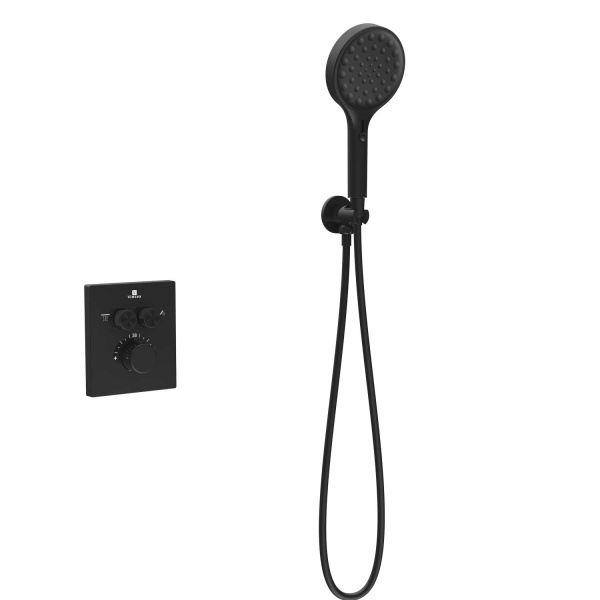 Душевая система со смесителем Vincea Inspire VSFW-3I21MT3MB монтаж встраиваемая в стену с термостатом матовый черный