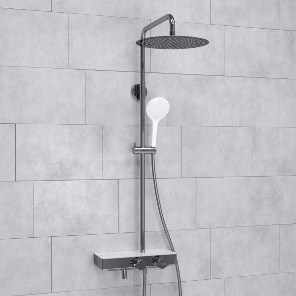 Душевая система со смесителем Wasserkraft  A113.116.155.CH Thermo монтаж настенная с термостатом хром