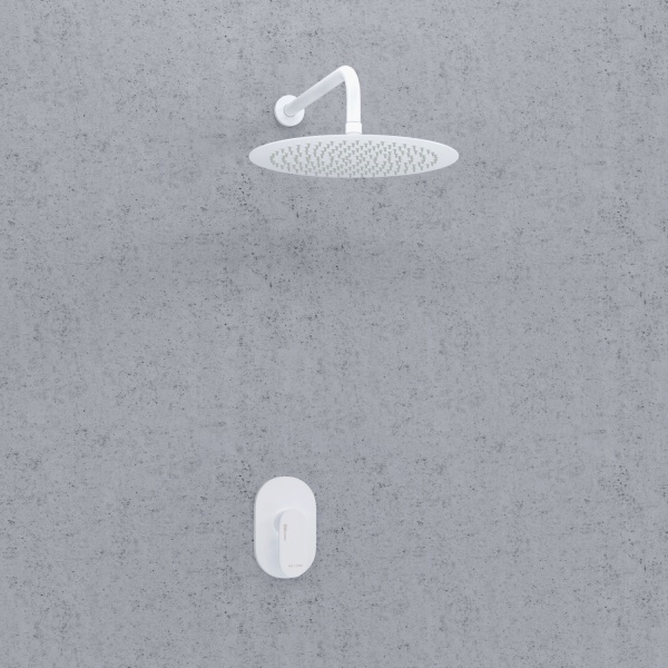 Душевая система со смесителем Wasserkraft  A85146 монтаж встраиваемая в стену без термостата белый