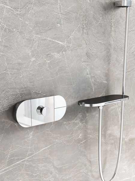 Душевая система со смесителем Vincea  VSFW-2F12TCH монтаж встраиваемая в стену с термостатом хром