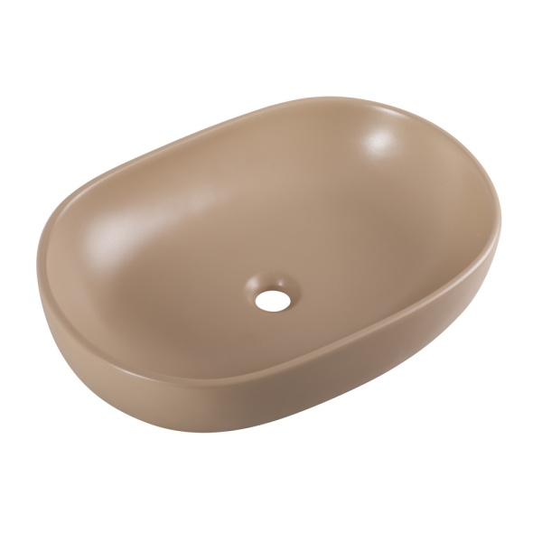 Раковина накладная овальная BelBagno  BB1084-H316 фаянс цвет бежевый матовый