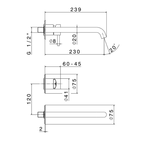 Смеситель для раковины Newform X-Steel 316 69630EX.50.050 stainless steel