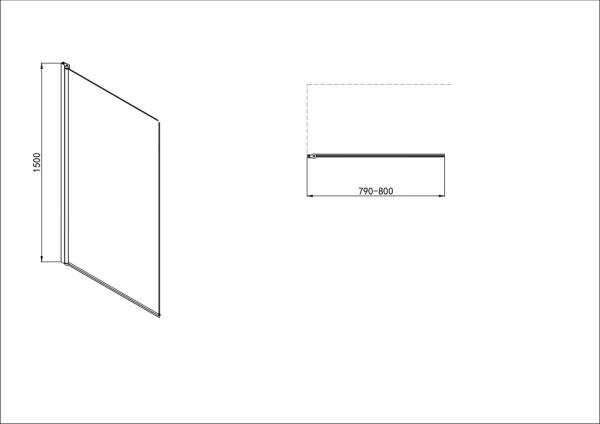 Шторка для ванны распашная  Акватек  AQ.BS.080.2GM 80 см, стекла рифленые, профиль оружейная сталь