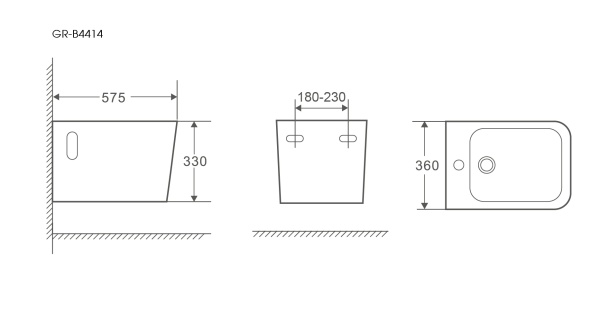 Биде подвесное Grossman Санфаянс GR-B4414 фаянс, цвет белый глянцевый