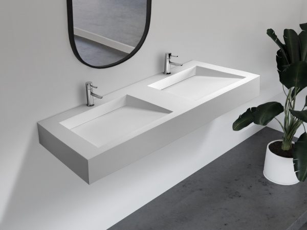 Раковина  прямоугольная Abber STEIN AS2643-1.2 искусственный камень цвет белый матовый