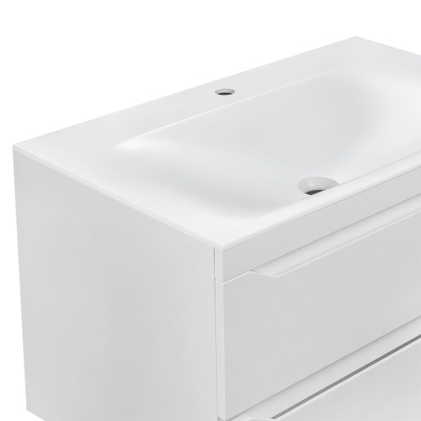 Раковина мебельная прямоугольная Vincea  VCB-1F800W литьевой мрамор цвет белый