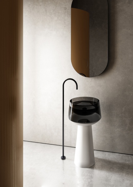 Раковина  круглая Abber Kristall AT2706White-Onyx полиэфирная смола цвет белый-черный